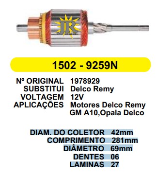 1502 IND. PART. DELCO OPALA 12V C281 D69 6D
