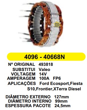 4096 EST. VALEO E127 I99 S10 DIESEL ESTREITO FP6 100A 12V