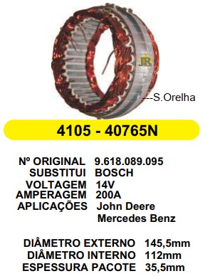 4105 EST. BOSCH E145.5 I112 COLHED. JOHN DEERE I112 200A 12V JR