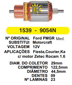 9054 IND. PART. MOTORCRAFT FIESTA/KA/COURRIER 12V C122.5 D44.5 9D JR
