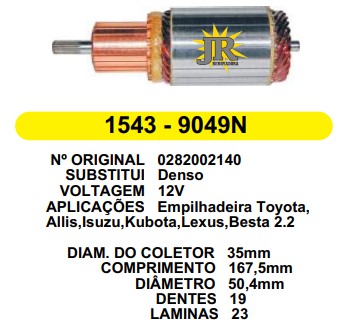 9049 IND. PART. DENSO EMP.TOYOTA/TOPIC 12V C167.5 D50.4 19D JR