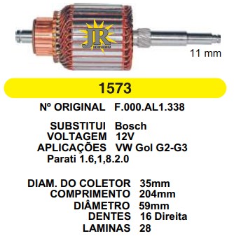 1573 IND. PART. BOSCH GOL MI G3 11MM 12V C204 D59 16D DIR 