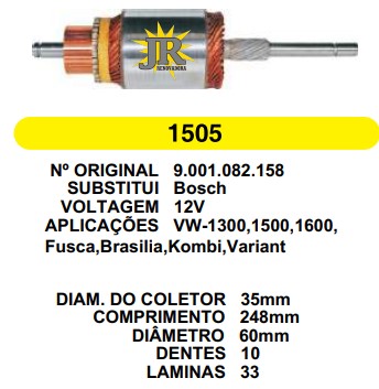 1505 IND. PART. BOSCH FUSCAO/1500 12V C248 D60 10D
