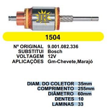 1504 IND. PART. BOSCH CHEVETE 12V C255 D60 10D