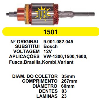1501 IND. PART. BOSCH/WAPSA 1300 12V C267 D60 3D