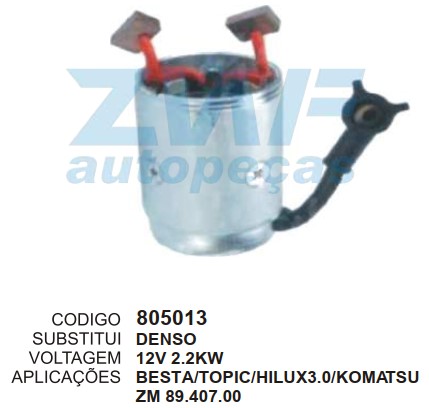 805013 BOBINA NA CARCACA DENSO BESTA/TOPIC/HILUX3.0 ZWF