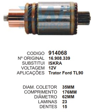 9096/914068 IND. PART. ISKRA FORD TL90/J.DEERE C/R 12V C176 D62 15D ZWF