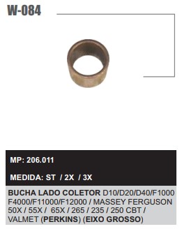 W084ST -BUCHA LC.W1117 PERKINS/MWM EIXO GROSSO (C/10)
