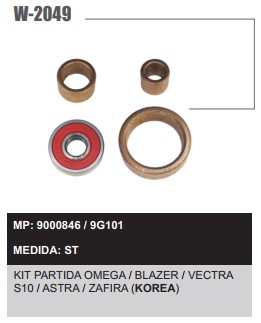 W2049ST -KIT BUCHA PART.DELCO ASTRA/OMEGA/VECTRA/BLAZER/S10 C/ROLAM.