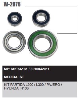W2076ST -KIT ROLAM.PART.L200/PAJERO/TOYOTA/DODGE