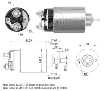 SDL761 AUTOMATICO PT. MOTORCRAFT FIESTA/LINCON/MERCURY/JAGUAR ZM761