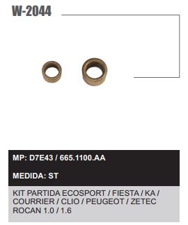 W2044ST -KIT BUCHA PART.VALEO ECOSPORT/FIESTA 