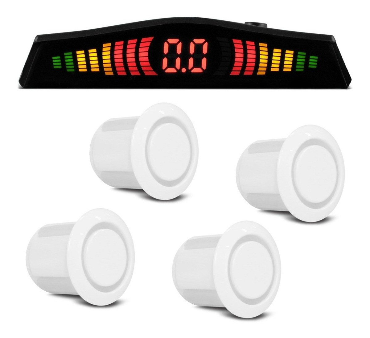 SENSOR ESTACIONAMENTO BRANCO 22MM 4 PONTOS C/ DISPLAY 