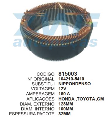 815003 EST. DENSO E128 I100 HONDA/TOYOTA/GM 12V 150A