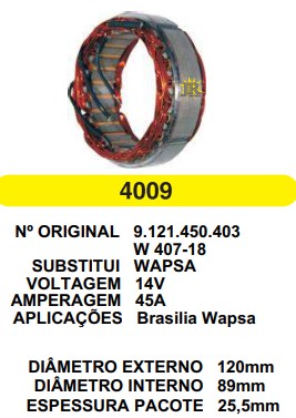 4009 EST. WAPSA E120 I89 BRASILIA 45A 12V