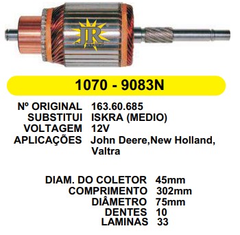 1070 IND. PART. ISKRA J.DEERE/N.HOLLAND 12C C302 D75 10D MEDIO