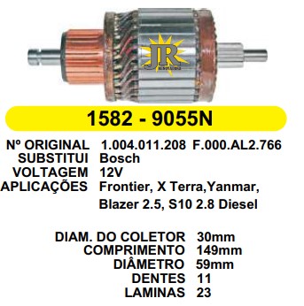 1582 IND. PART. BOSCH FRONTIER/VECTRA EUROVAN 12V C149 D59 11D 