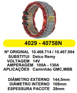 4029 EST. DELCO E144.5 I108 CHALLENGER OMEGA 130A 12V 