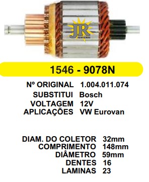 9078/800074 IND. PART. BOSCH EUROVAN 12V C148 D59 16D HS