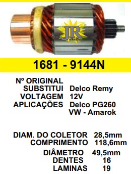 9144/800551 IND. PART. VALEO VW AMAROK 12V C118.6 D49.5 16D HS