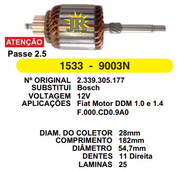 9003/800177 IND. PART. BOSCH FIAT DDM 1.0 E 1.4 12V C182 D54.7 11D DIR HS