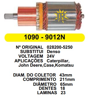 9012/800250 IND. PART. DENSO CATERPILLAR/JOHN DEERE/CASE 24V C211 D65 18D HS