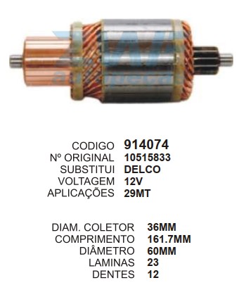 9014/914074 IND. PART. DELCO 29MT 12V C163 D60 D12 ZWF