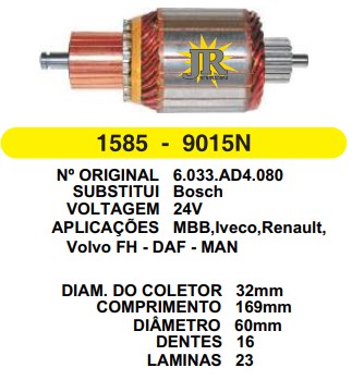 9015/800013 IND. PART. BOSCH ATEGO 24V C169 D60 16D HS