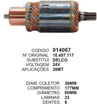 9043/914067 IND. PART. DELCO 28MT 24V C177 D60 8D ZWF