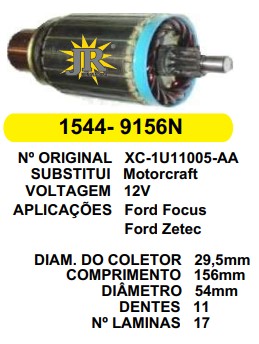 9156 IND. PART. MOTORCRAFT FOCUS ZETEC 12V C156 D54 11D 