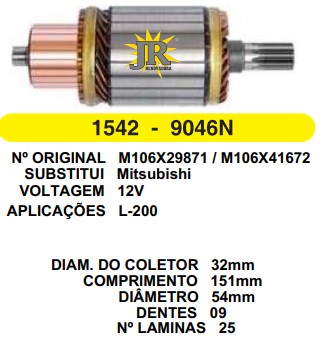 9046/800672 IND. PART. MITSUBISHI H100/L200 12V C151 D54 9D HS