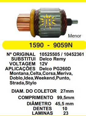 9059/800188 IND. PART. DELCO CORSA PG260 TD 12V C99.5 D45.5 10D HS (MENOR)
