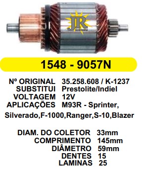 9057/800608 IND. PART. PRESTOLITE/INDIEL M93R 12V C145 D59 15D HS