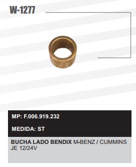 W1277ST BUCHA LB.JE CUMMINS 12/24V (SUB.ROL.NB103)(C/10)