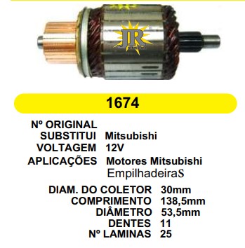 1674 IND. PART. MITSUBISHI 25L EMP. C138.5 C/R 11D (2F) 12V