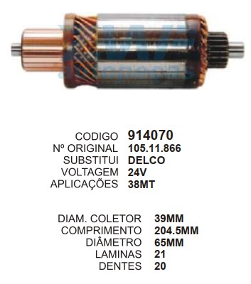 9027/914070 IND. PART. DELCO 38MT 24V C204.5 D65 20D ZWF
