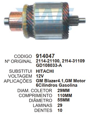 9074/914047 IND. PART. LUCAS POLO/SILVERADO/MAZDA/MAZDA 12V C111 D55.5 10D ZWF