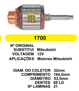 1700 IND. PART. MITSUBISHI 12V C164.5 D53.5 8D