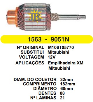 9051 IND. PART. MITSUBISHI 21L EMP. XM 12V C182 D60 8D