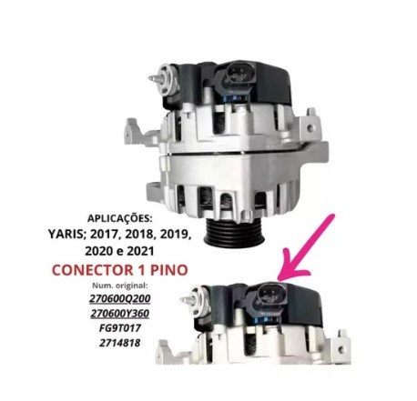 TPALT33 ALTERNADOR VALEO YARIS 1.3/1.5 2018/ 12V 90A