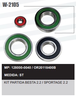 W2105ST -KIT ROLAM.PART.DENSO BESTA 2.2/HILUX/SPORTAGE  