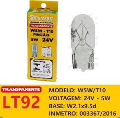 LAMP25 LAMPADA PINGAO 12V 5W AMARELA ((SOLTA))