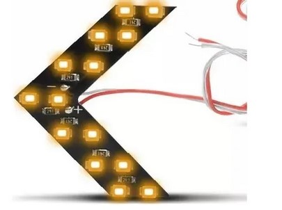 PLACA AMARELA SETA PISCA 14 LED S/ DUPLA FACE 