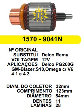9041/800270 IND. PART. DELCO BLAZER 12V C123 D54 11D HS