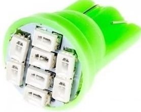 TP08 LED T10 8 LEDS VERDE 12V W5W