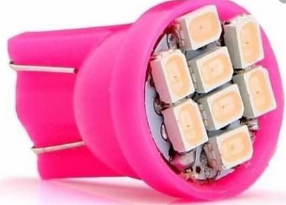 TP09 LED T10 8 LEDS ROSA 12V W5W