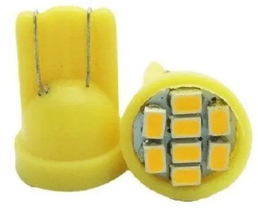 TP10 LED T10 8 LEDS AMARELO 12V W5W