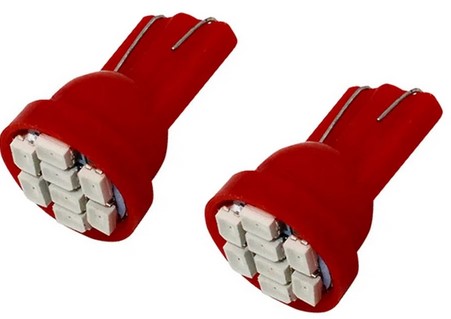 TP11 LED T10 8 LEDS VERMELHO 12V W5W