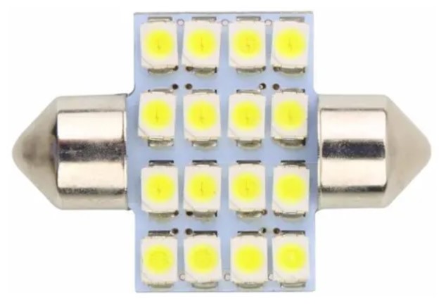 TP31B LED TORPEDO 31MM 16LEDS BRANCO C5W 