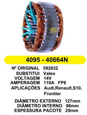 4095 EST. VALEO E127 I96 110A 12V LARGO NOVO